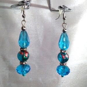 Elegant Blue Dangle Women's Jewelry Earrings